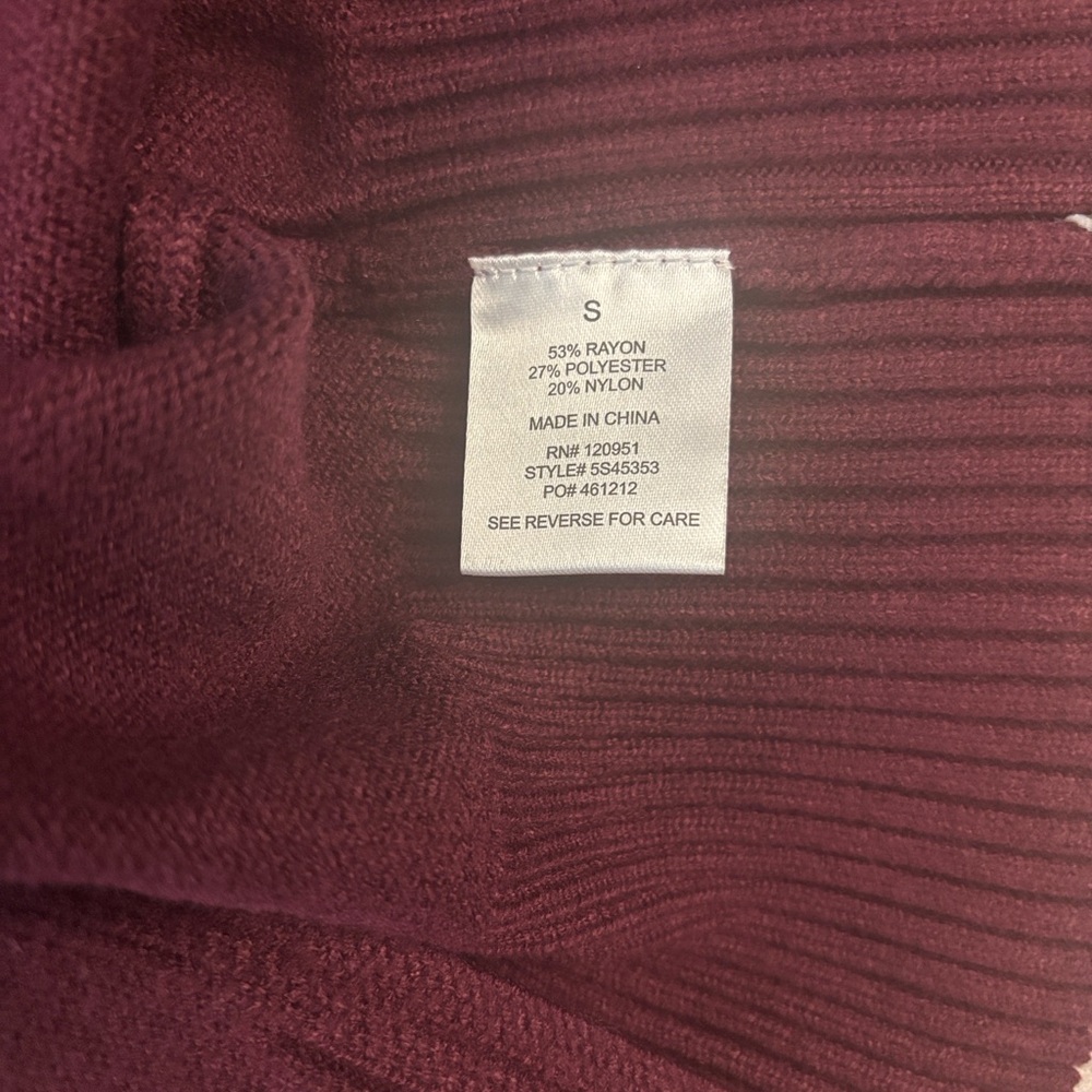 Pink Rose Maroon Zip Hoodie with White Trim - Picture 6 of 6